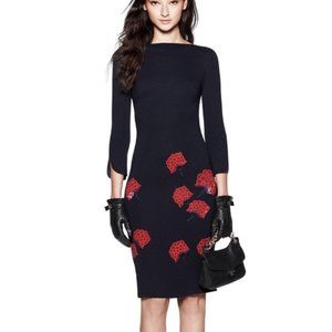 NWOT ETTA DRESS Tory Burch navy blue beaded knit
